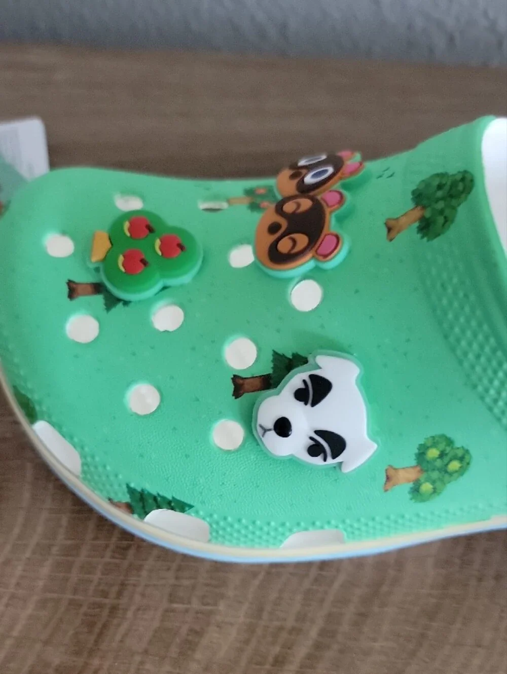 CROCS Kids Green Animal Crossing Clog Sandals with Blue Strap